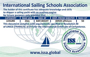 Inshore Skipper License Back