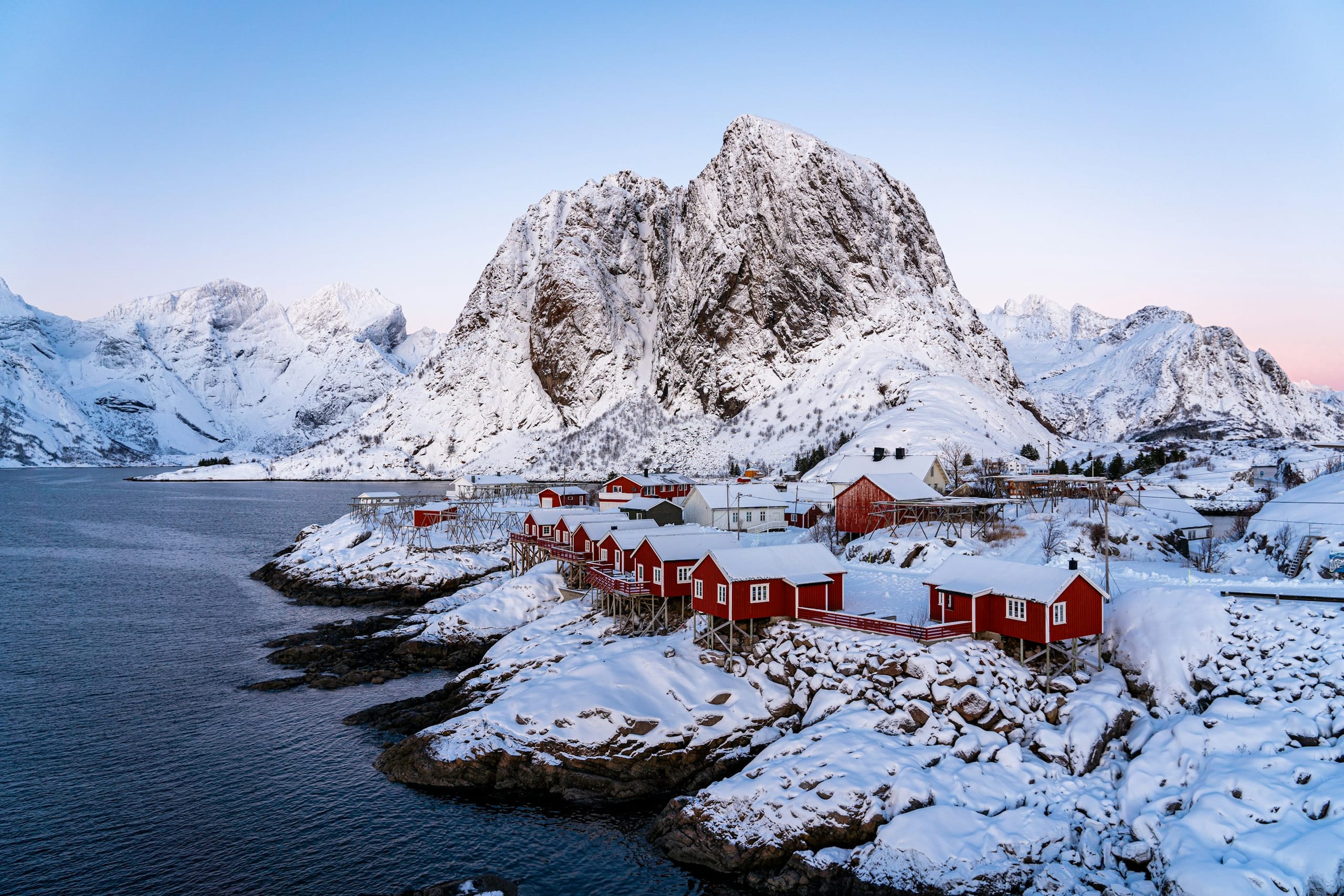 Lofoten islands in winter, destination of the northern lights sailing expedition